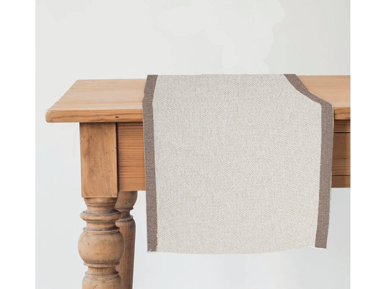 Runner da tavolo in poliestere beige e tortora 50x140 cm - Cotton & Color