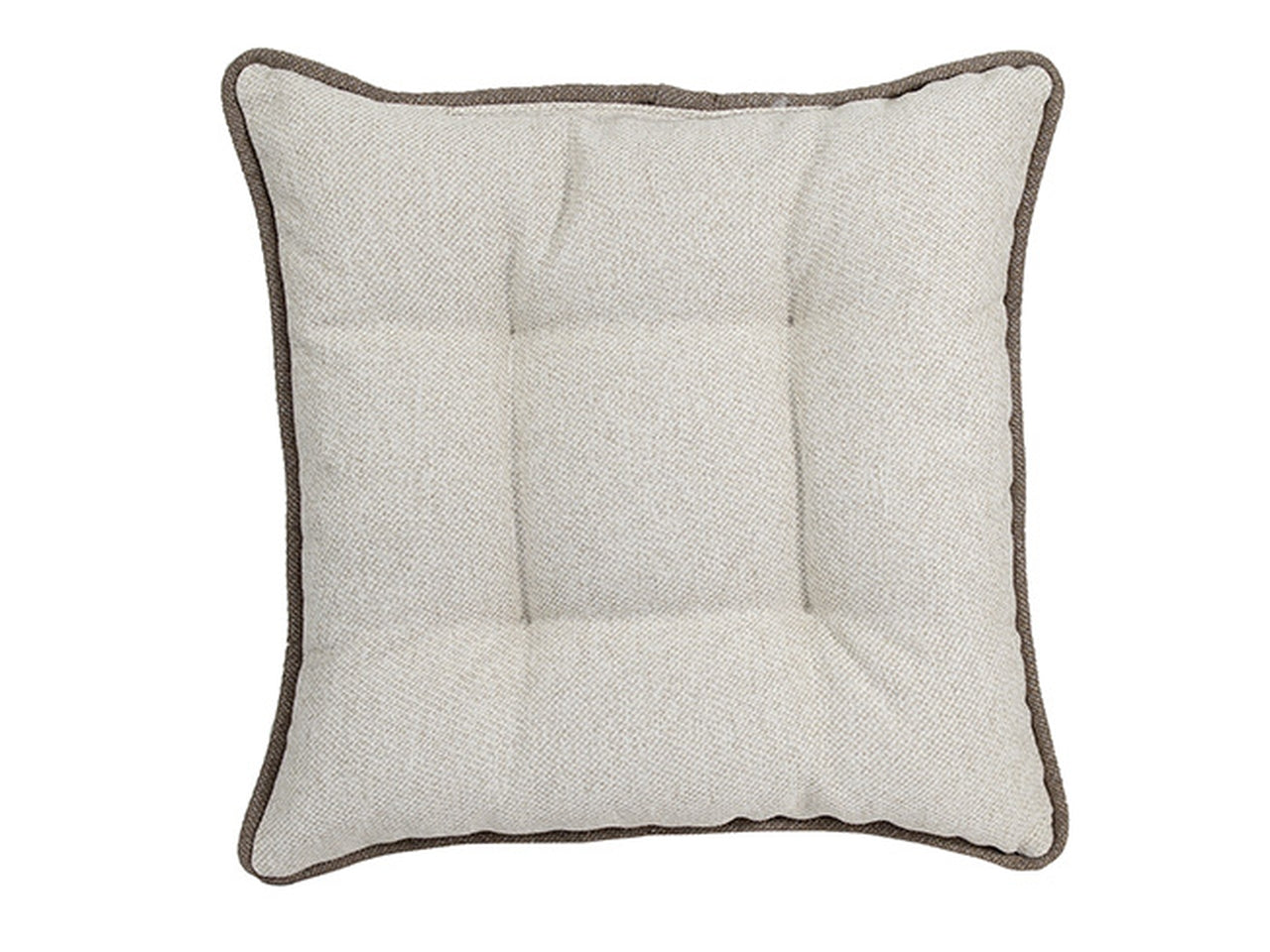 Coprisedia jaquard in poliestere beige con rivetto tortora idrorepellente con lacci 40x40 cm - Cotton & Color srl