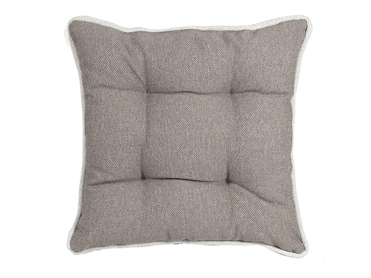 Coprisedia jaquard in poliestere tortora con rivetto beige idrorepellente con lacci 40x40 cm - Cotton & Color srl