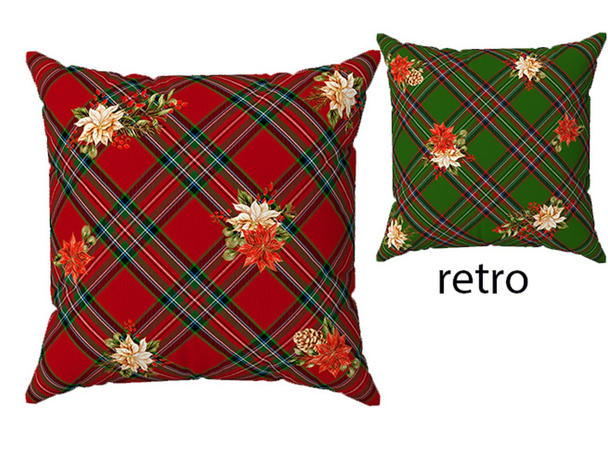 Cuscino per divano stampato natalizio rosso e verde doubleface in poliestere 50x50 cm â Cotton & Color