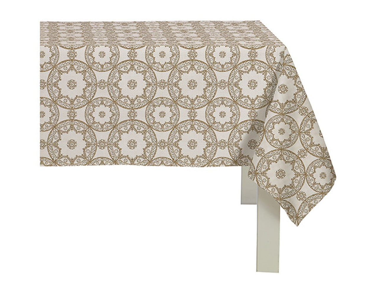 Tovaglia stampata raso idrorepellente 150x300 gold