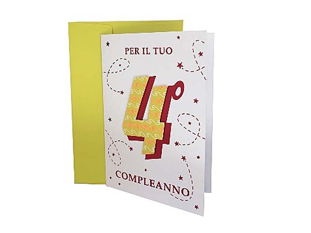 Biglietto auguri buon compleanno per 4 anni