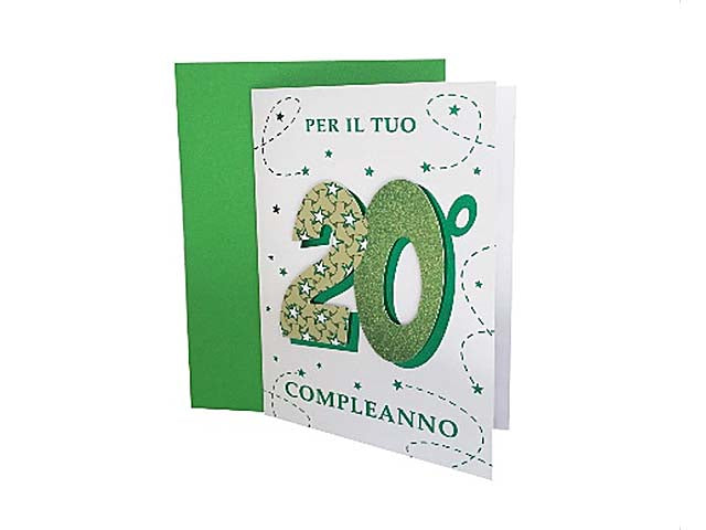 Biglietto auguri buon compleanno per 20 anni