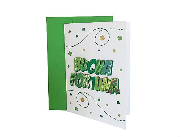 Biglietto con scritta buona fortuna