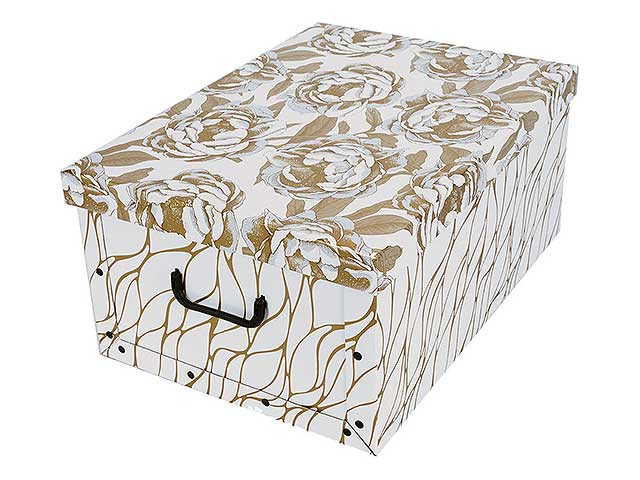 Bauletto maxi in cartone 51x37x24cm gold peony flowers