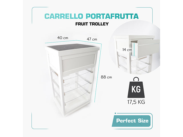 Carrello prestige bianco mas334