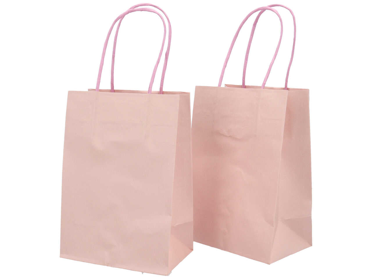 Busta shopper con manici colore rosa 14x9x20cm