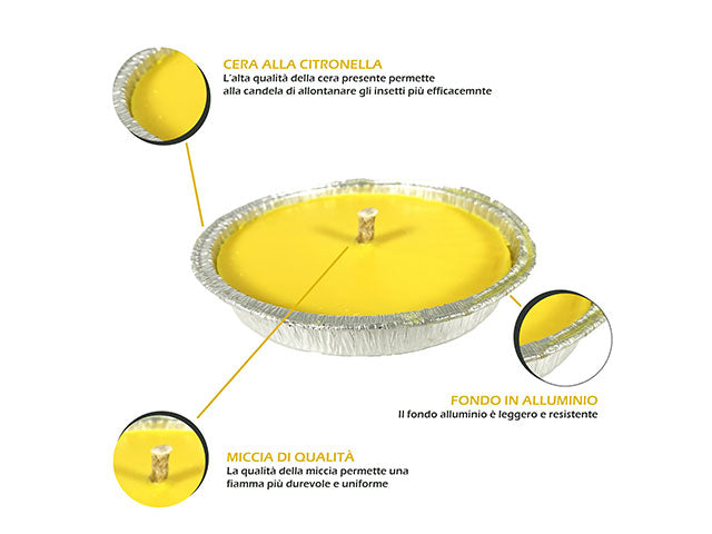 Candela citronella alluminio 17cm cz03
