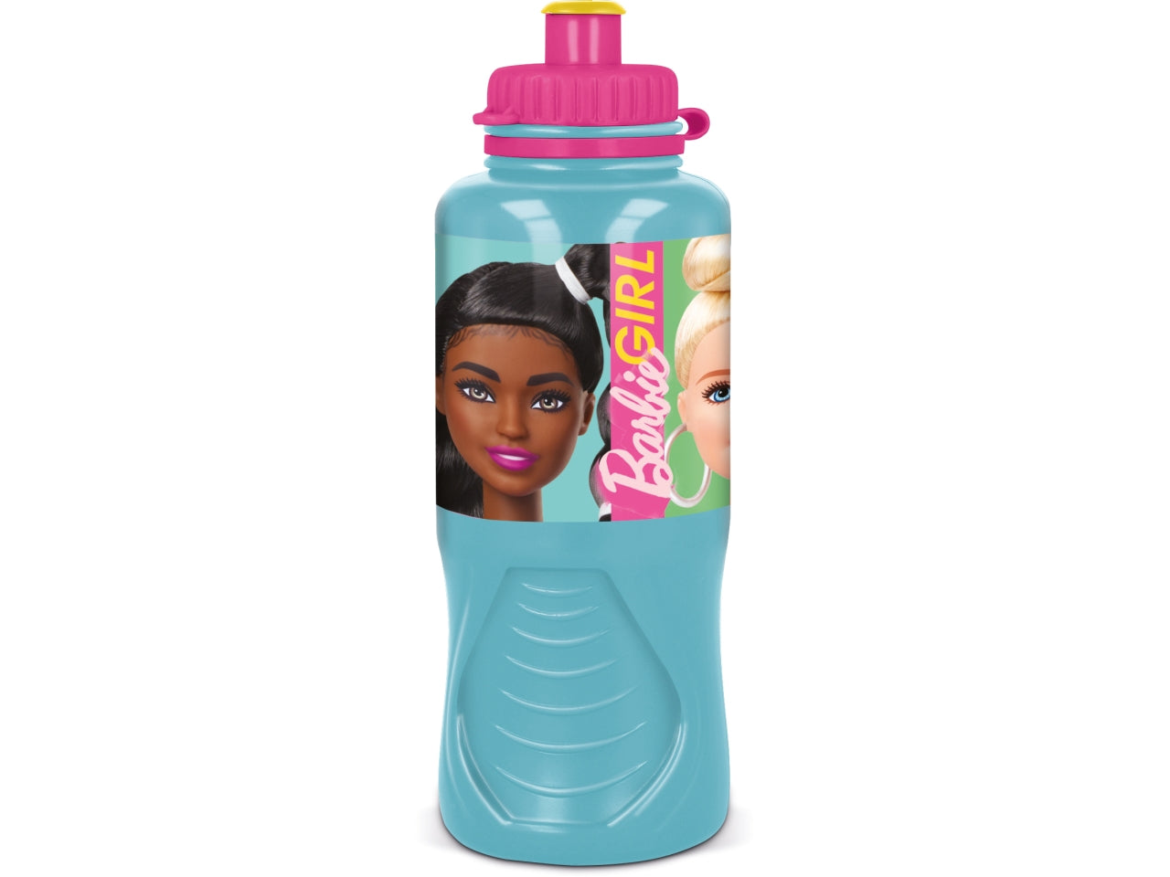 Borraccia Barbie 430ml in plastica verde tiffany e fucsia 19x6,5 cm - Real Trade