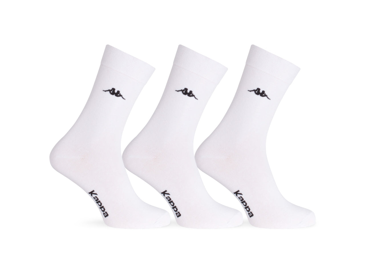 Calza corta Kappa da adulto in cotone e poliestere bianco taglia 45/47