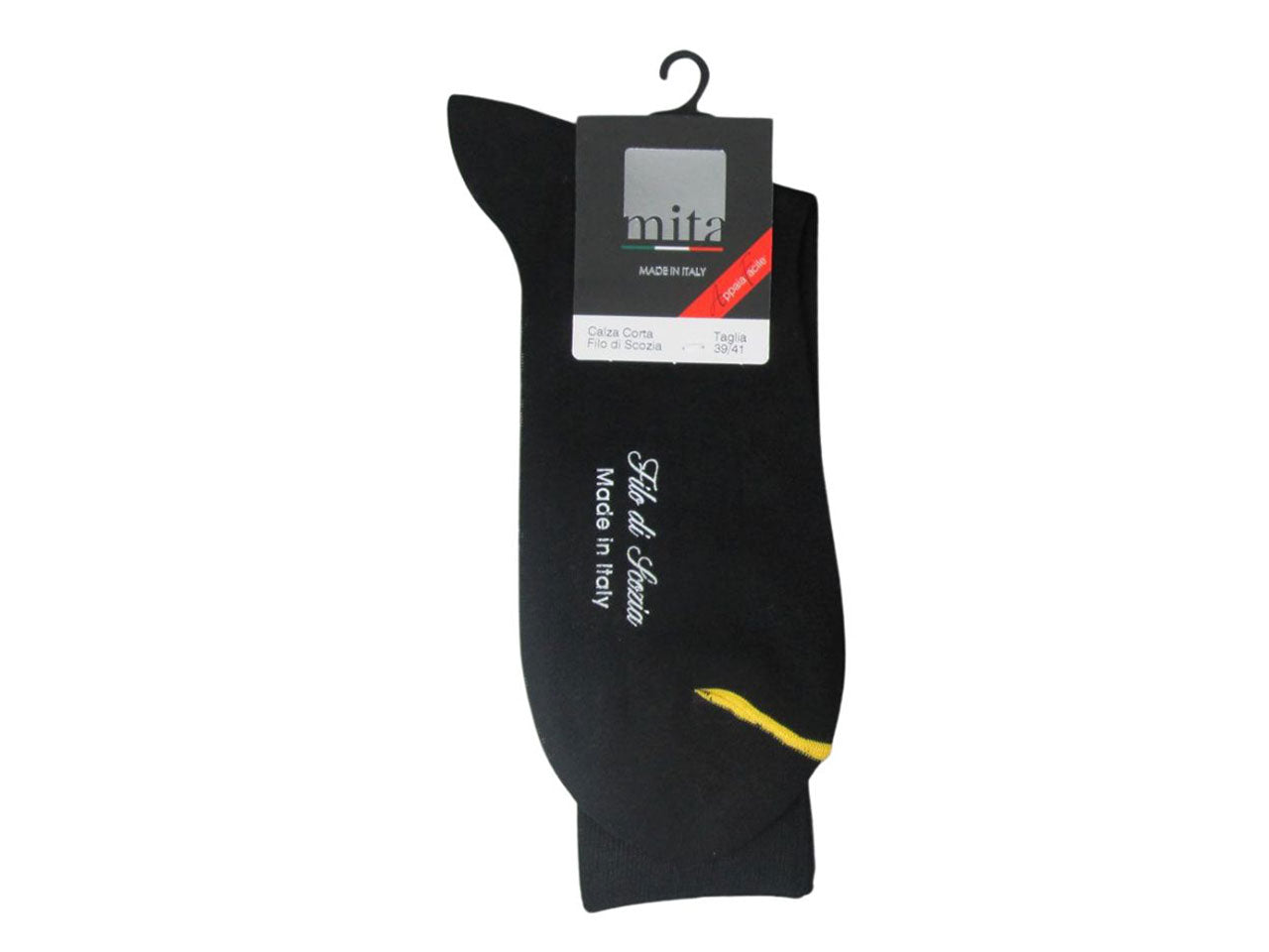 Calza corta appaiafacile da uomo maglia jersey in filo di scozia - pack da 1 paio - nero 42/44