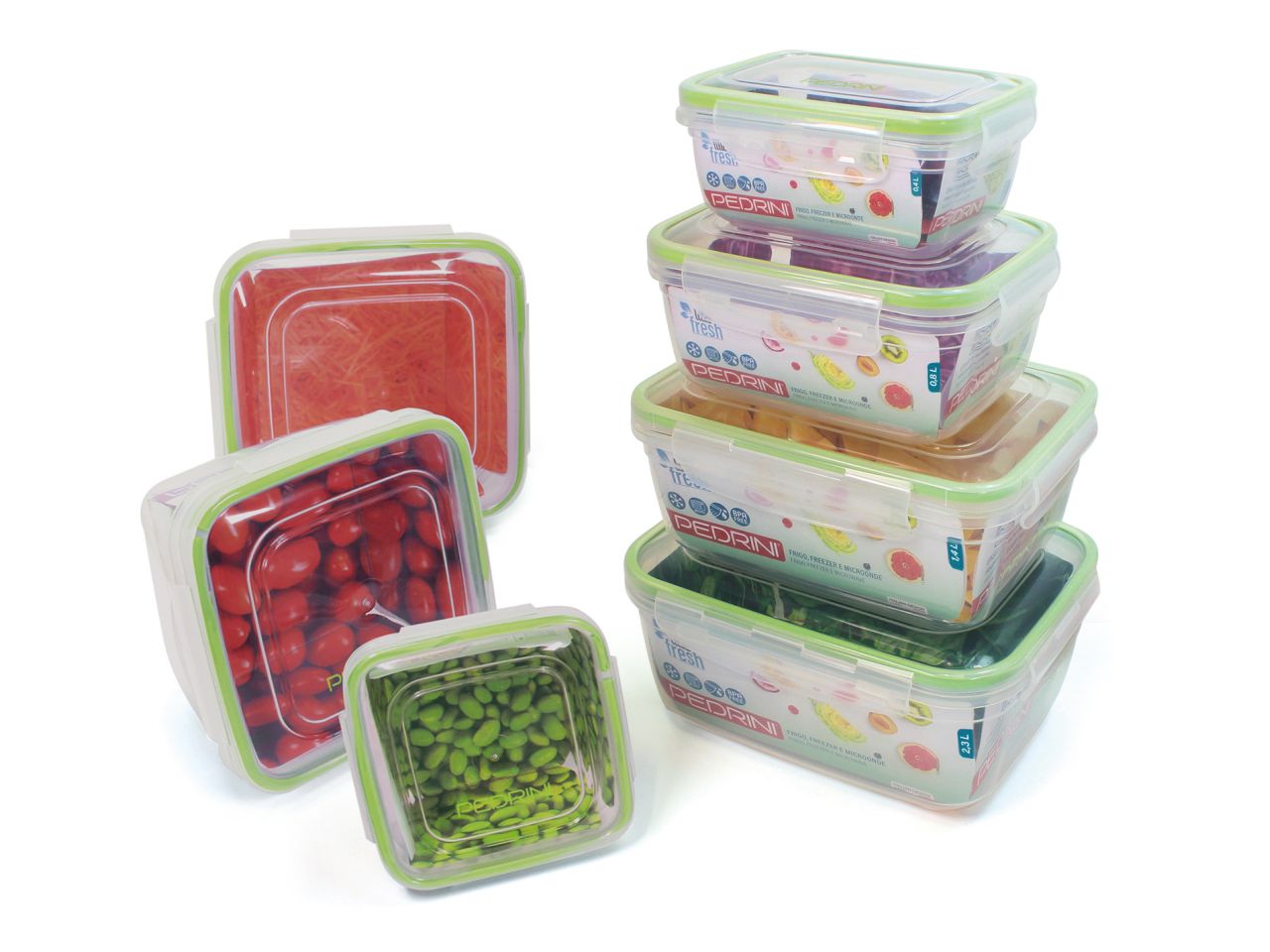 Contenitore quadrato in plastica da 500ml con coperchio