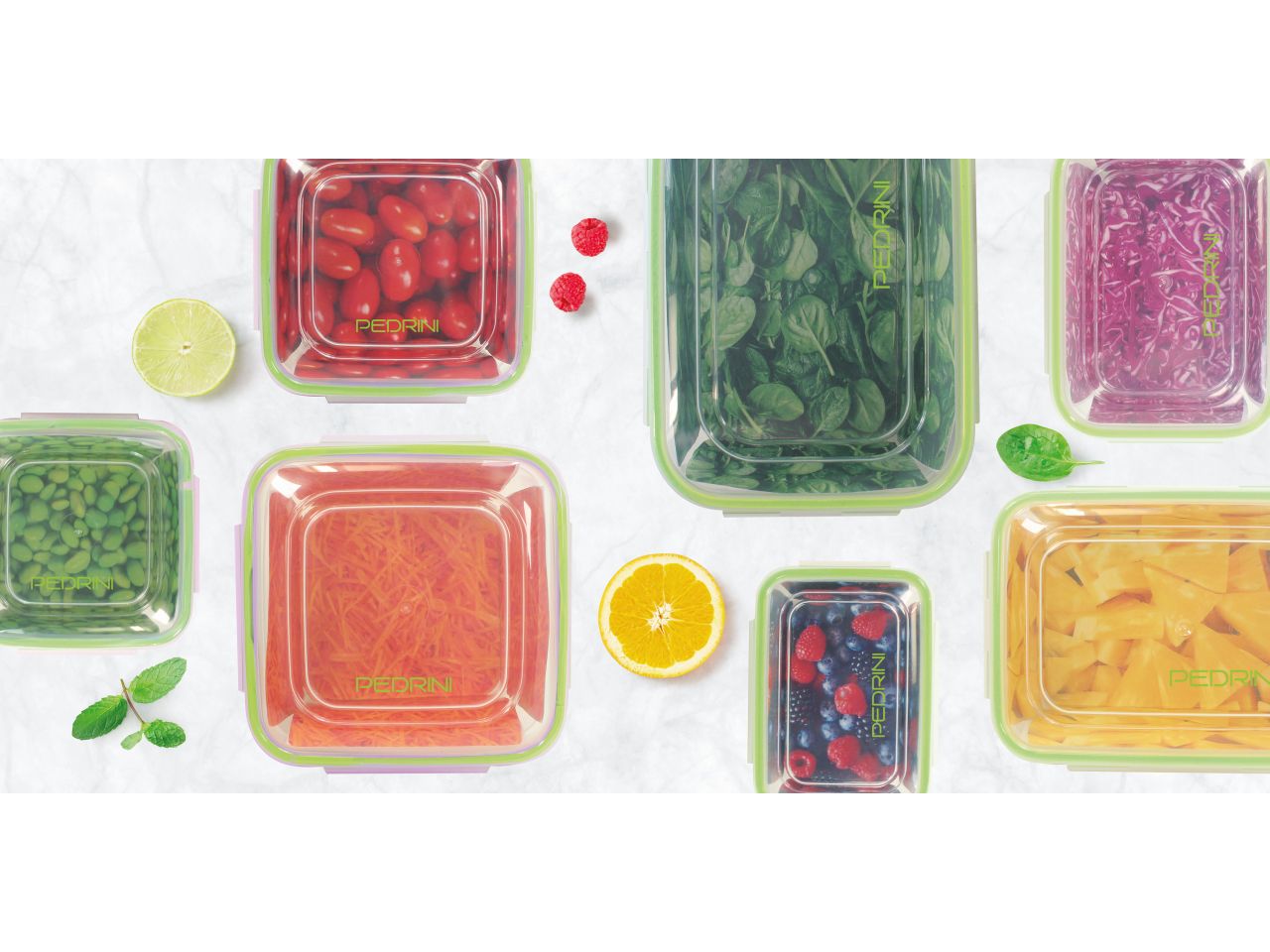 Contenitore rettangolare in plastica da 400ml con coperchio