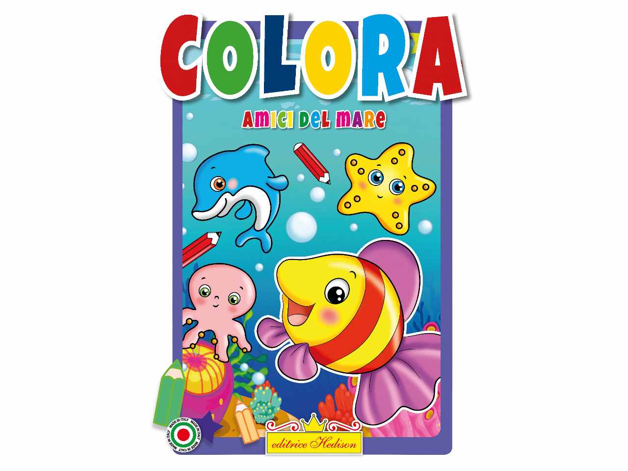 Libro colora gli amici del mare