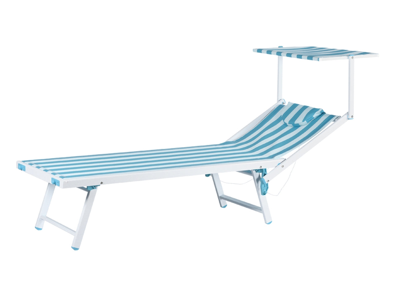 Lettino mare king alluminio/txt 2x1 189x61x38cm strisce azzurre