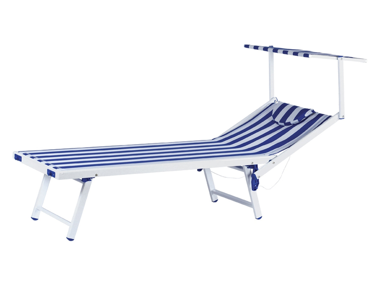 Lettino mare king alluminio/txt 2x1 189x61x38cm strisce blu