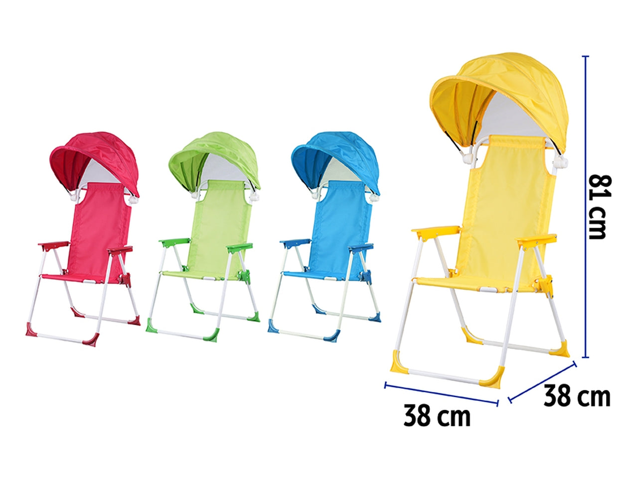 Sedia con capottina parasole 38x38x81cm in 4 assortimenti