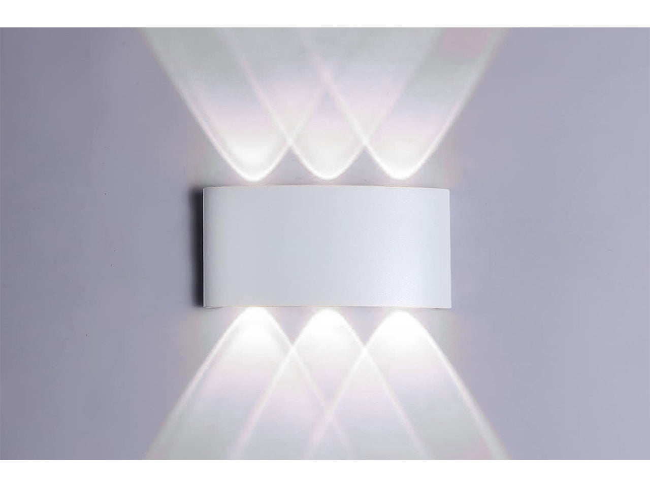 Applique da muro alluminio con 6 led 17x8x4cm bianco luce fredda