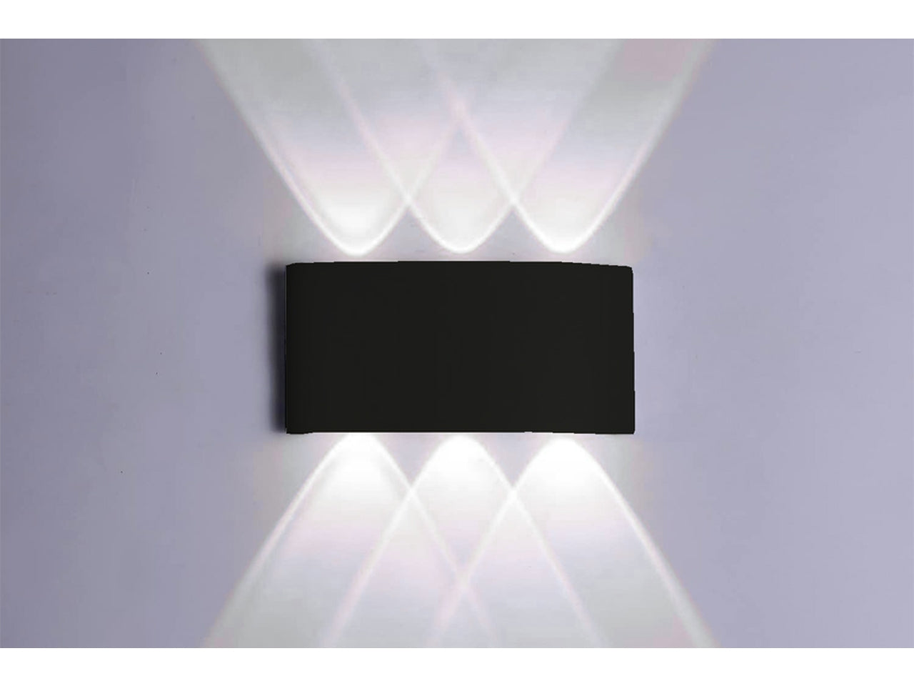 Applique da muro alluminio con 6 led 17x8x4cm nero luce fredda