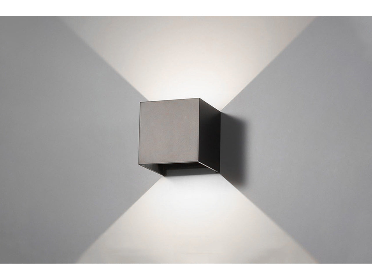Applique da muro alluminio con 2 led 10x10x8cm nero luce fredda
