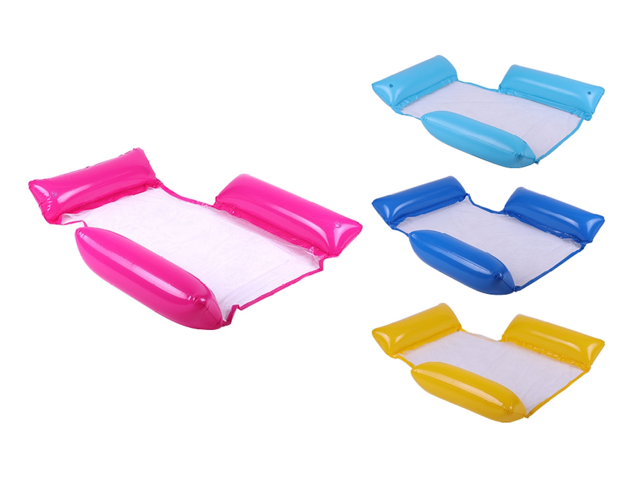 Materassino gonfiabile con rete 130x122cm in 4 colori assortiti
