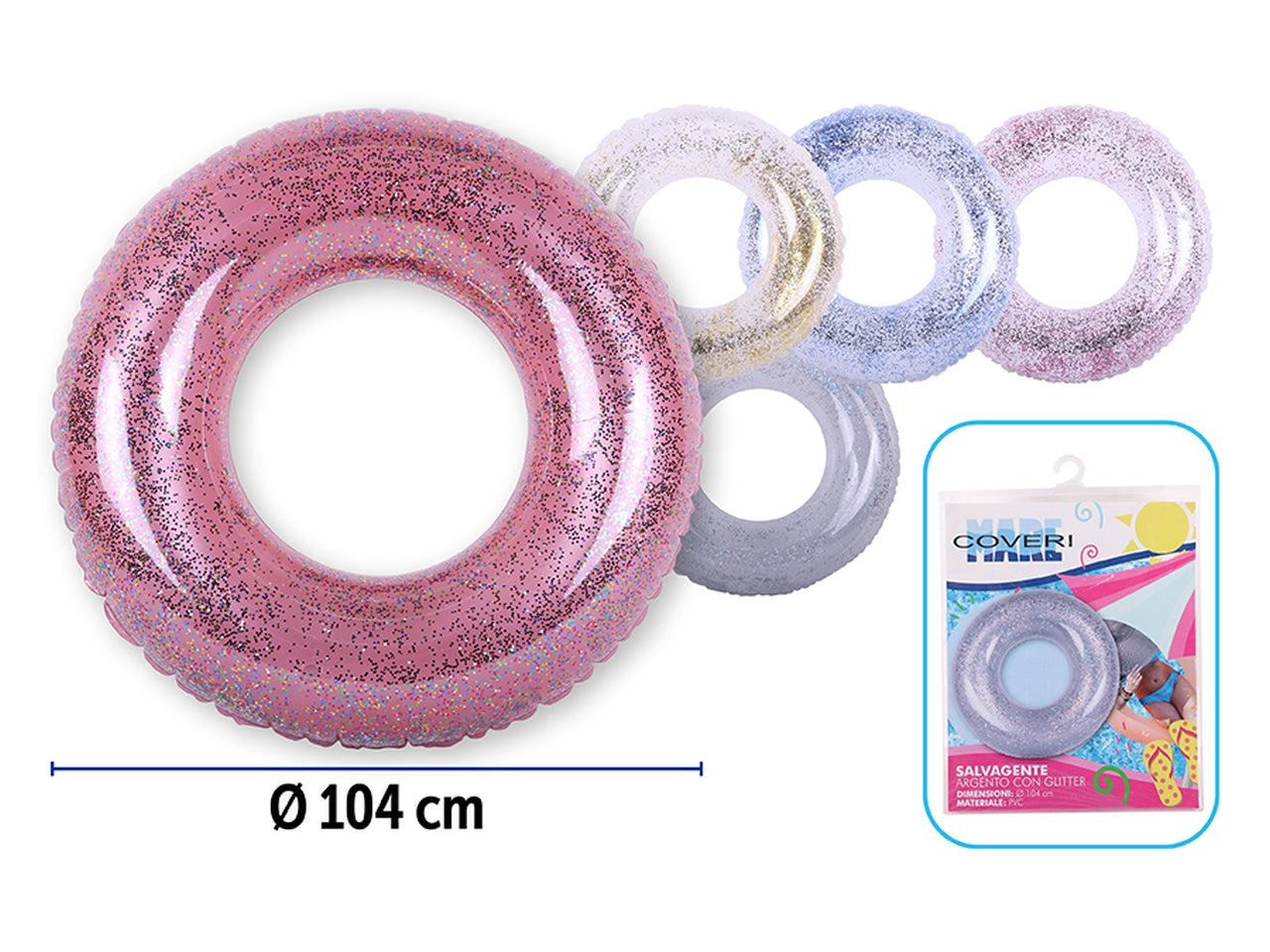 Salvagente 0,18mm d.90cm in 5 colori assortiti