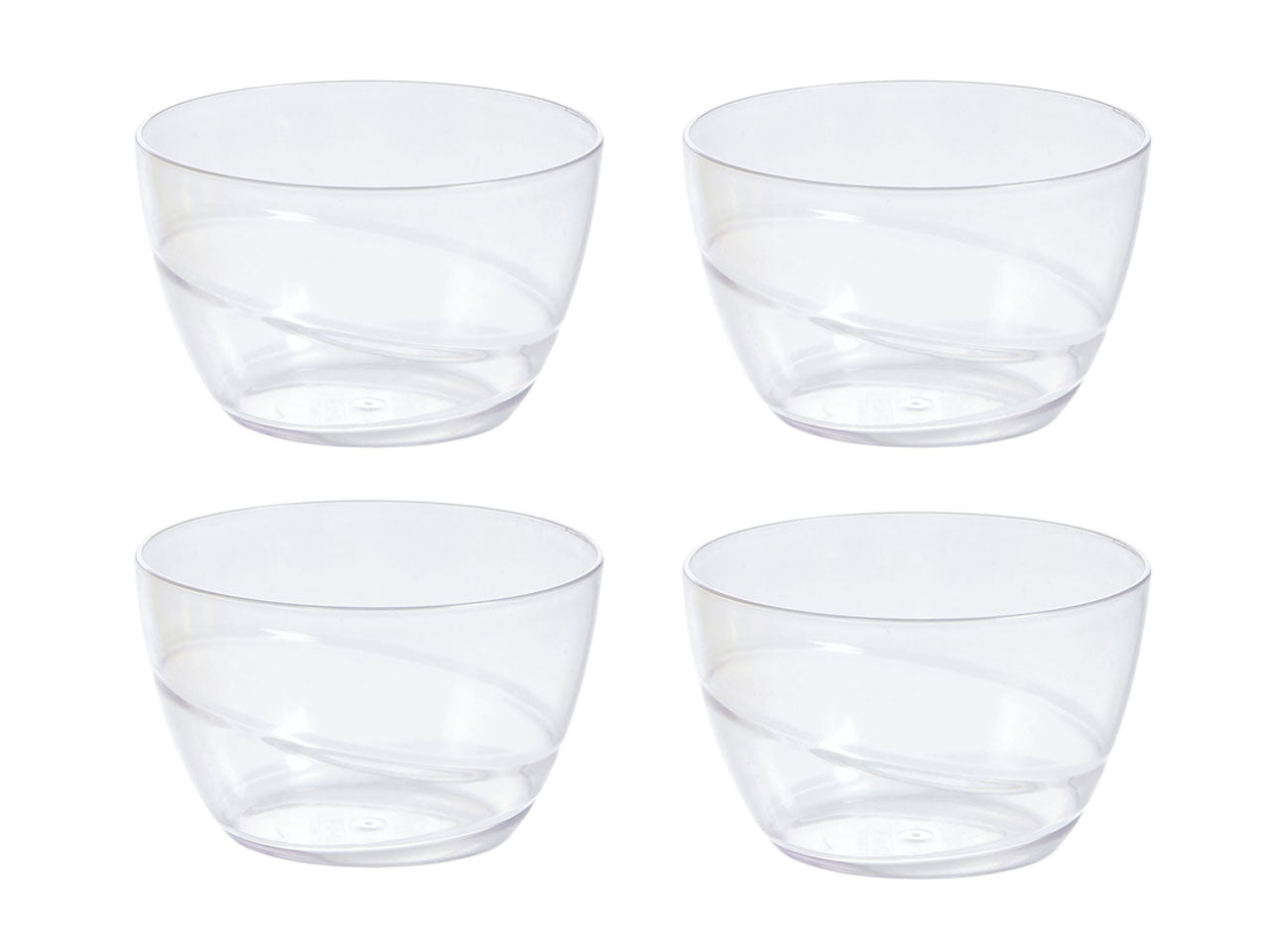 Coppetta allegra d.9,5cm in plastica trasparente - la confezione comprende 4 coppette