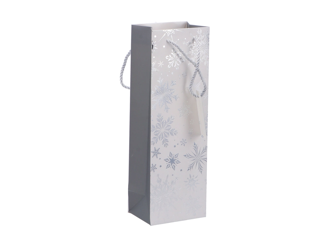 Busta regalo natalizia fiocco di neve in carta disponibile in 4 colori assortiti 12x9xh36 cm - AD Trend