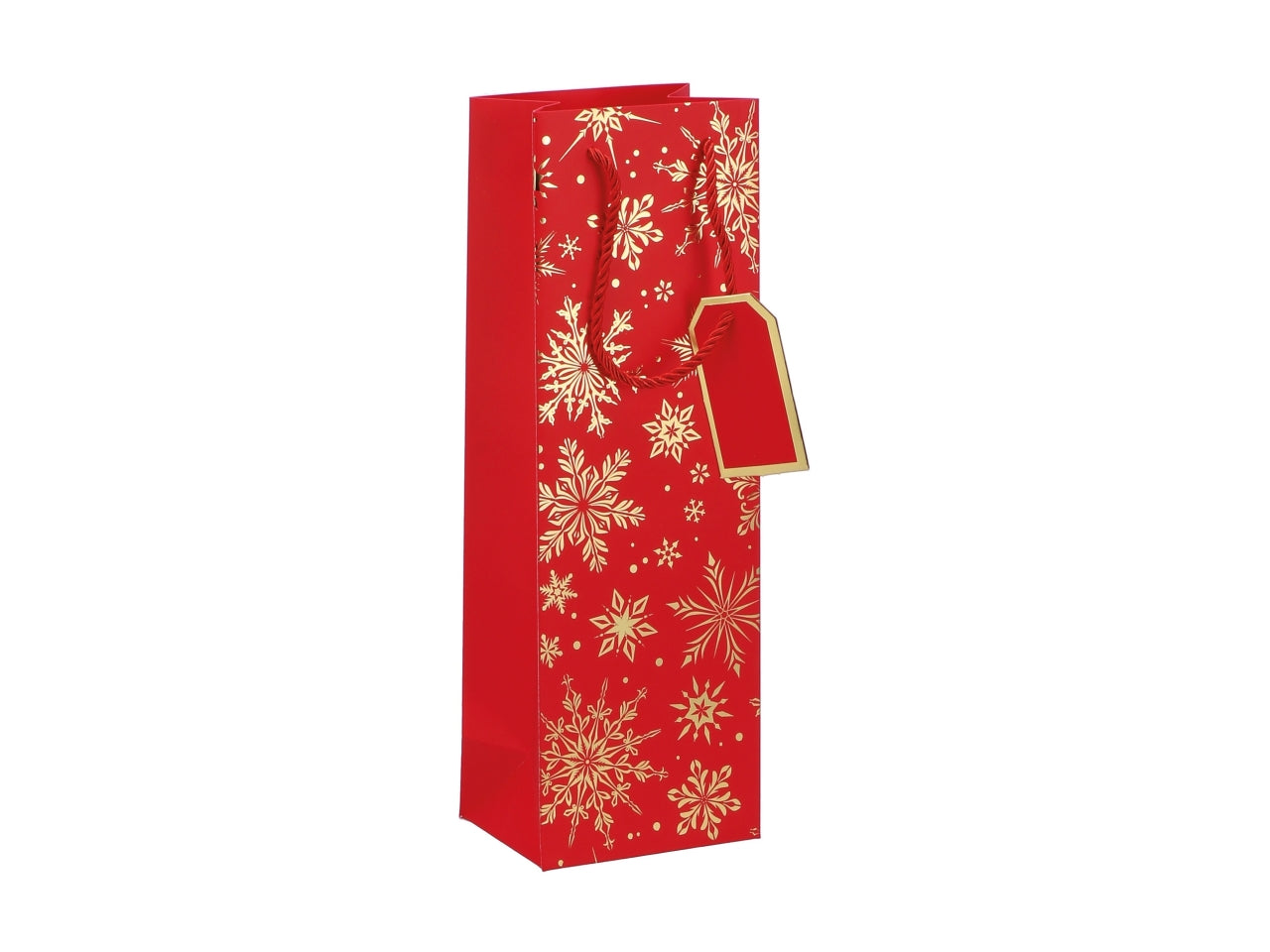 Busta regalo natalizia fiocco di neve in carta disponibile in 4 colori assortiti 12x9xh36 cm - AD Trend