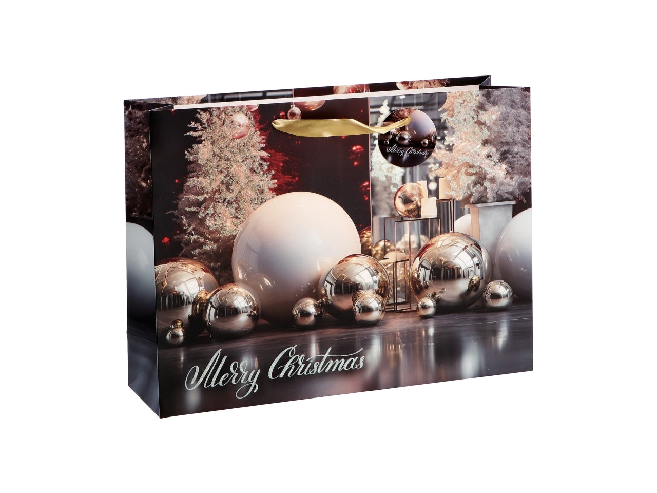 Busta regalo natalizia in carta 4 colori assortiti 31x12x26 cm - AD Trend