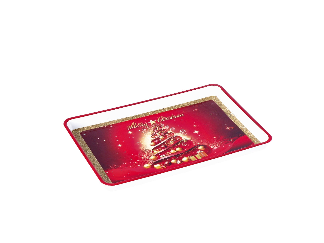 Vassoio rettangolare natalizio in plastica cm31x21xh2 -disponibile in vari assortimenti