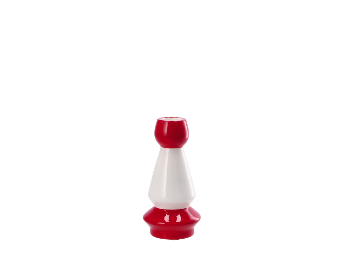 Porta candela natalizio in ceramica d.6,5xh14cm -assortito