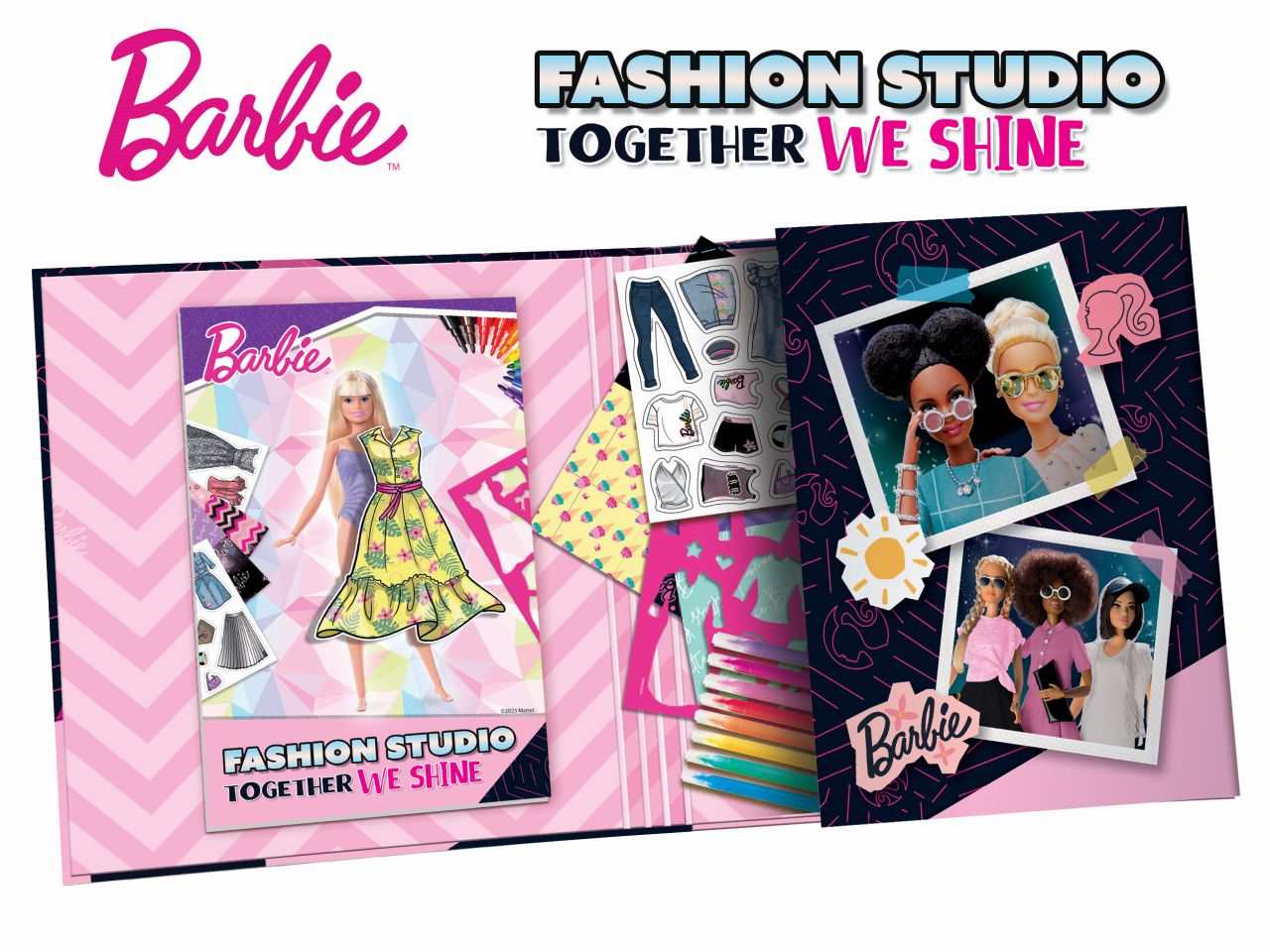 Barbie sketchbook together we shine fashion studio