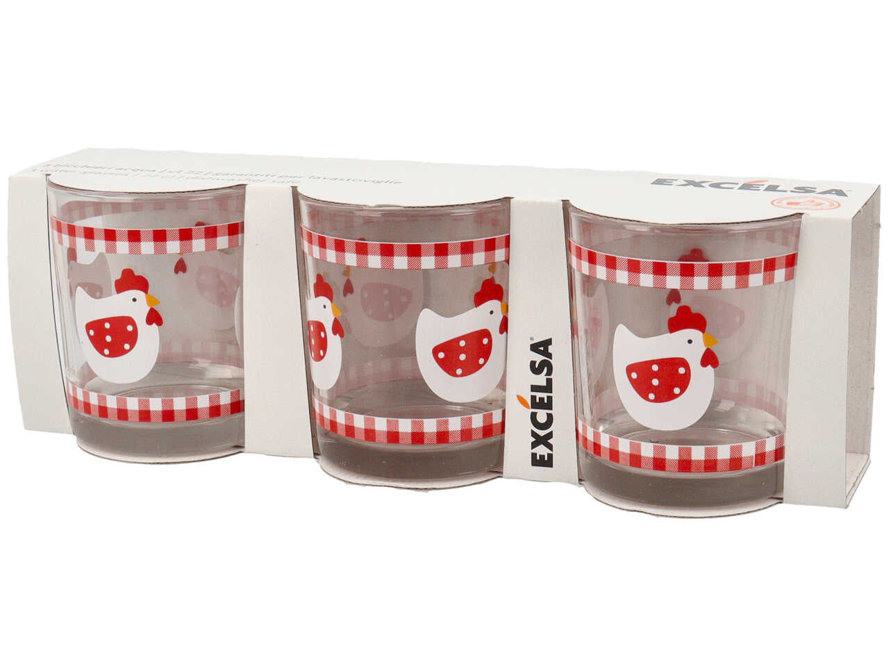 Bicchiere acqua colorato 3pz 22cl $