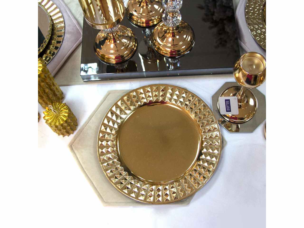 Tovaglietta velluto 46x34 oro $