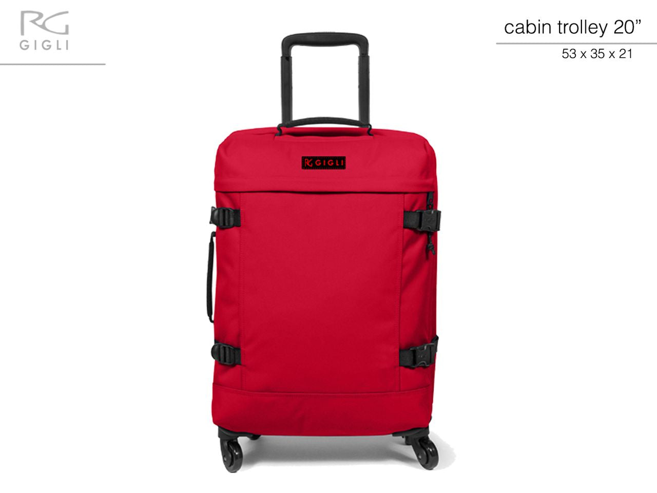 Romeo gigli trolley da cabina soft/hard rosso 53x35x21cm