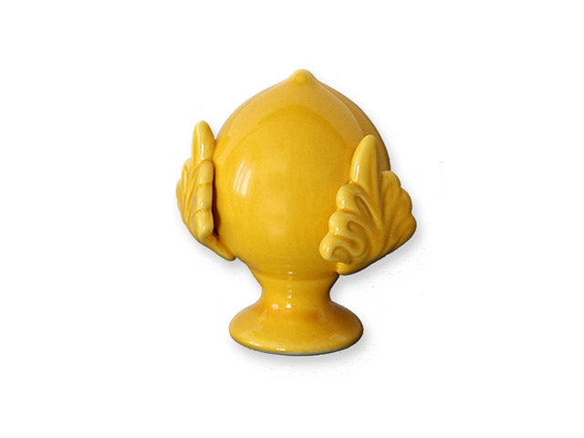 Pomo giallo bomboniera in ceramica stile mediterraneo 12,5x12 cm - Pois Home