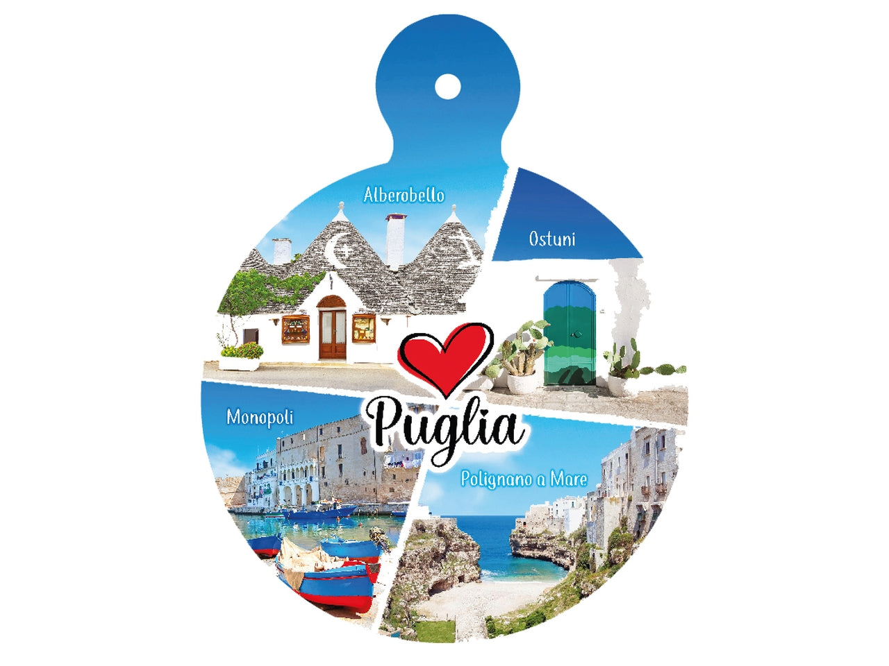 Tagliere tondo collage Puglia