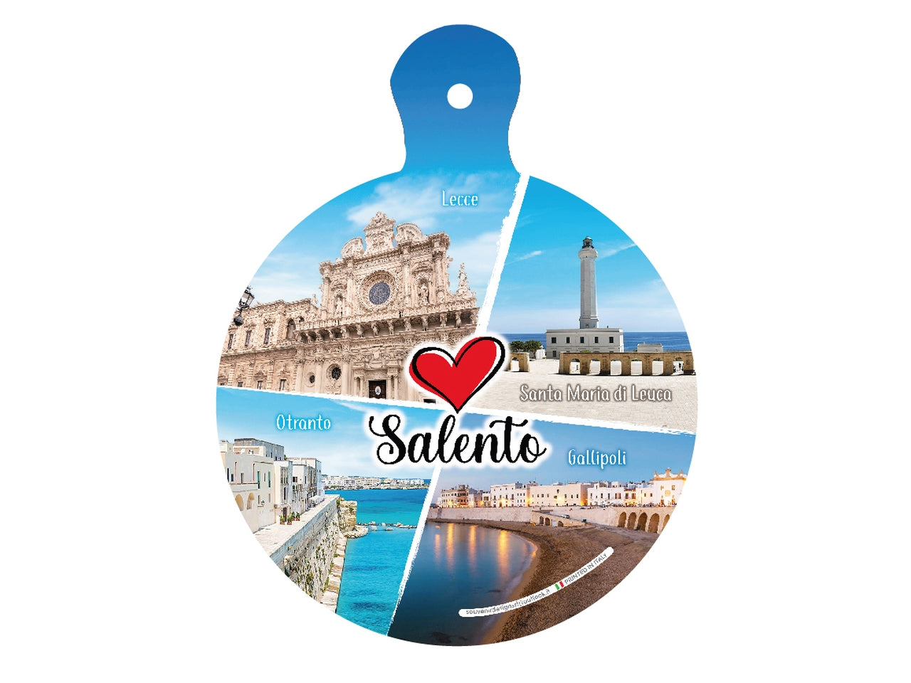 Tagliere tondo collage Salento