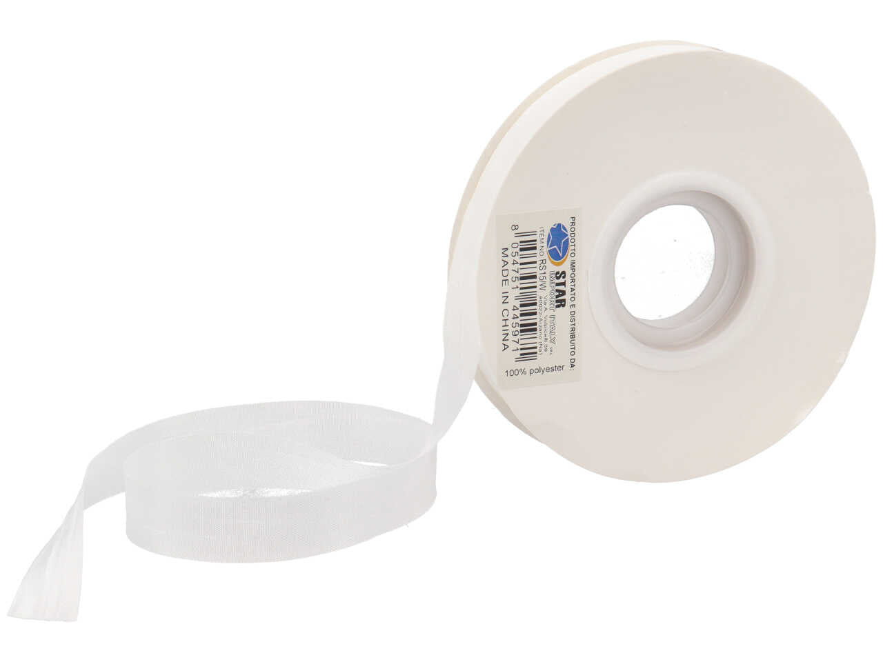 Satin arricciato bianco 15mmx50m