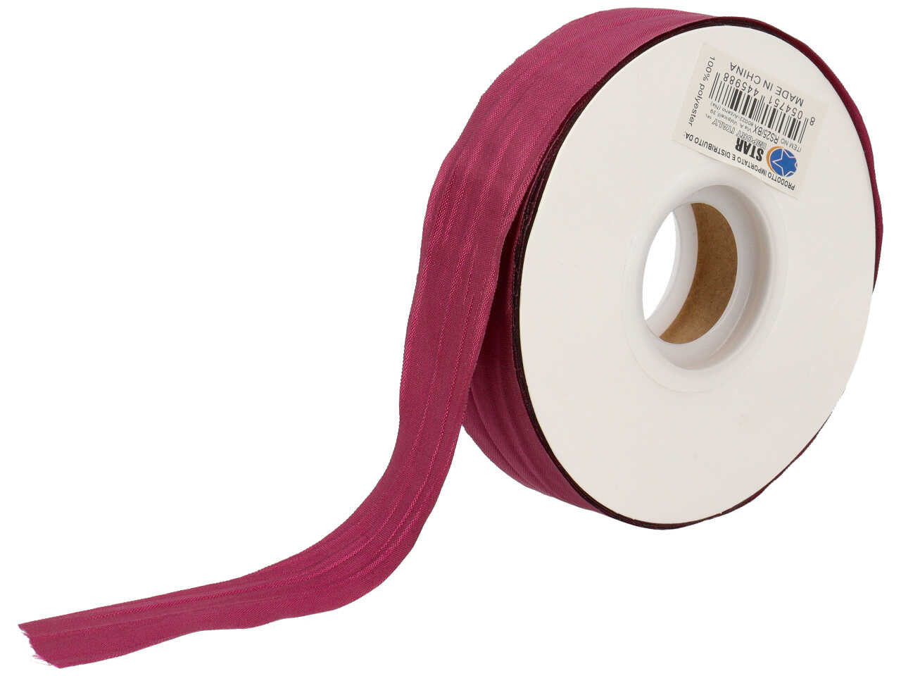 Satin arricciato borgogna 25mmx50m