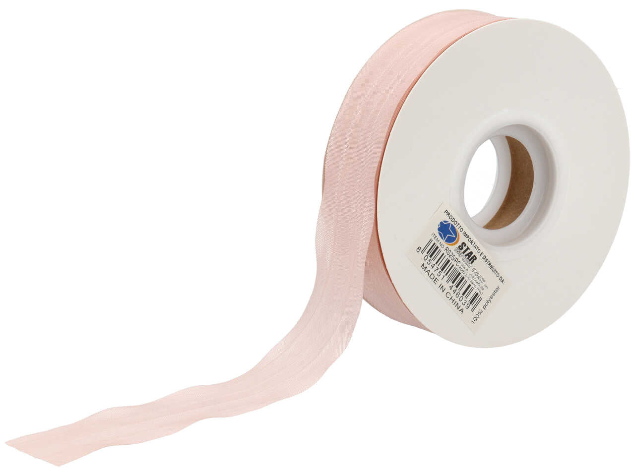 Satin arricciato cipria 25mmx50m