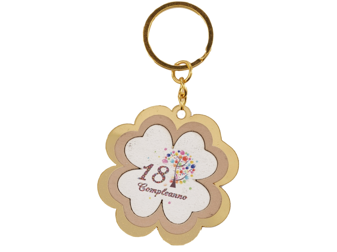 Portachiavi 18 anni con plexiglass oro 4,5cm