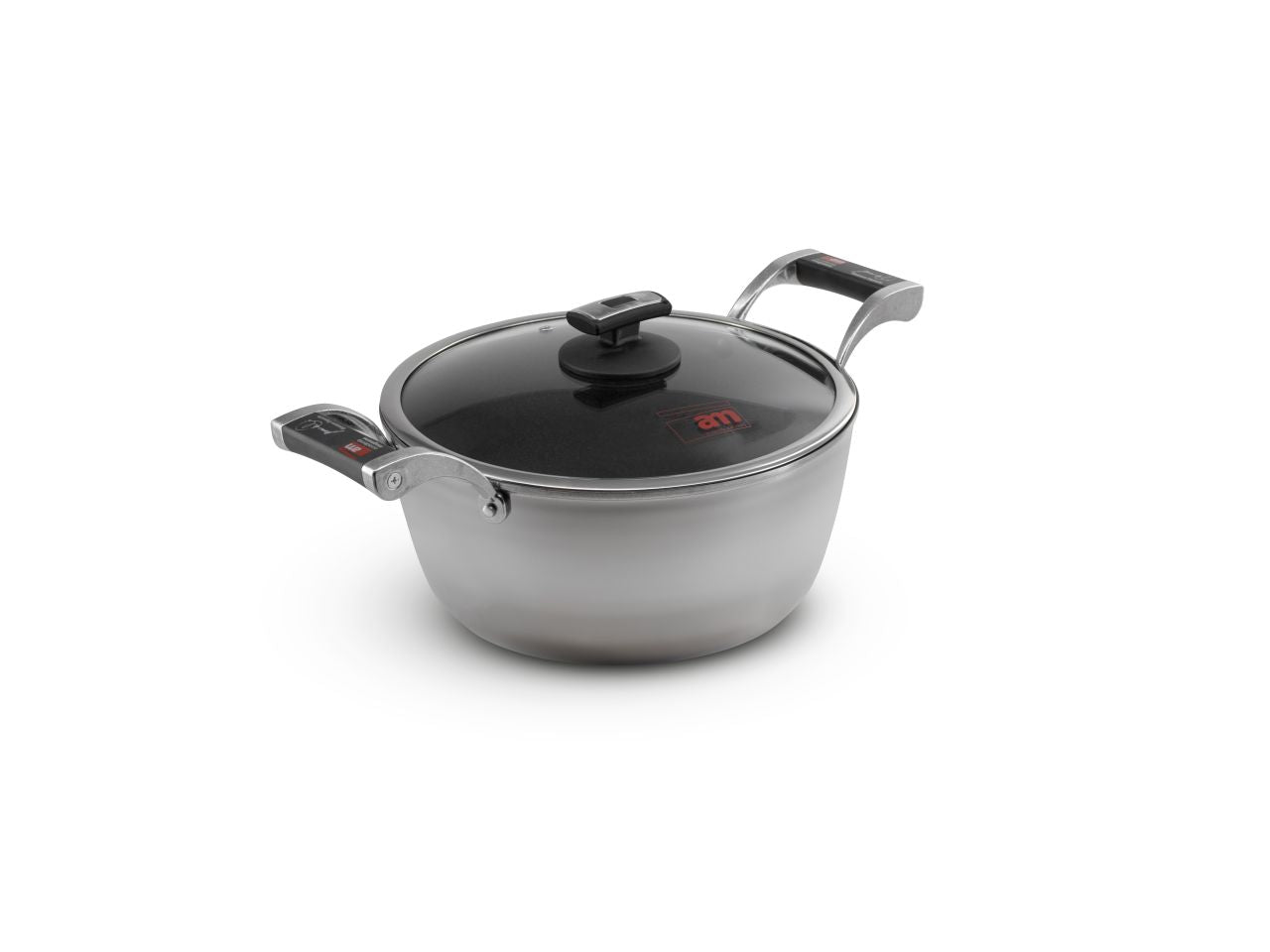 Casseruola chef con 2 maniglie e coperchio in vetro per induzione 24cm