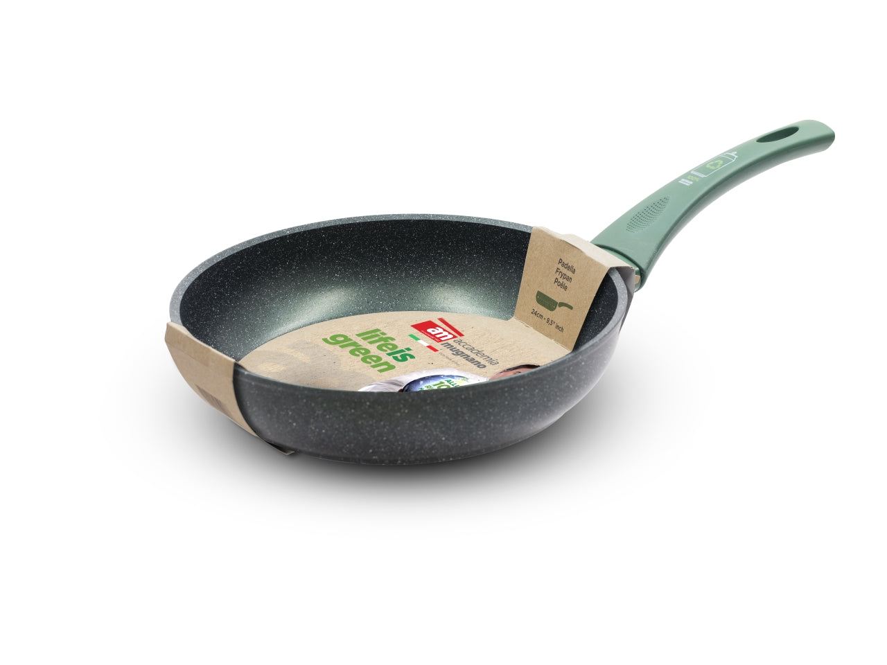Padella in alluminio riciclato antiaderente per induzione 28 cm, Made in Italy - Accademia Mugnano