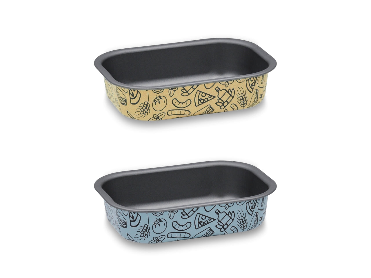 Tegame antiaderente per forno e friggitrice ad aria celeste e giallo 20x15 cm - Accademia Mugnano