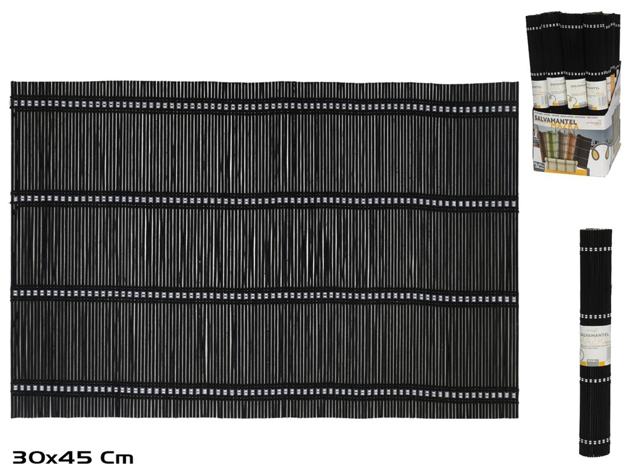 Tovaglietta americana bambù nero stile etnico, 30x45cm - Kitchen&Go