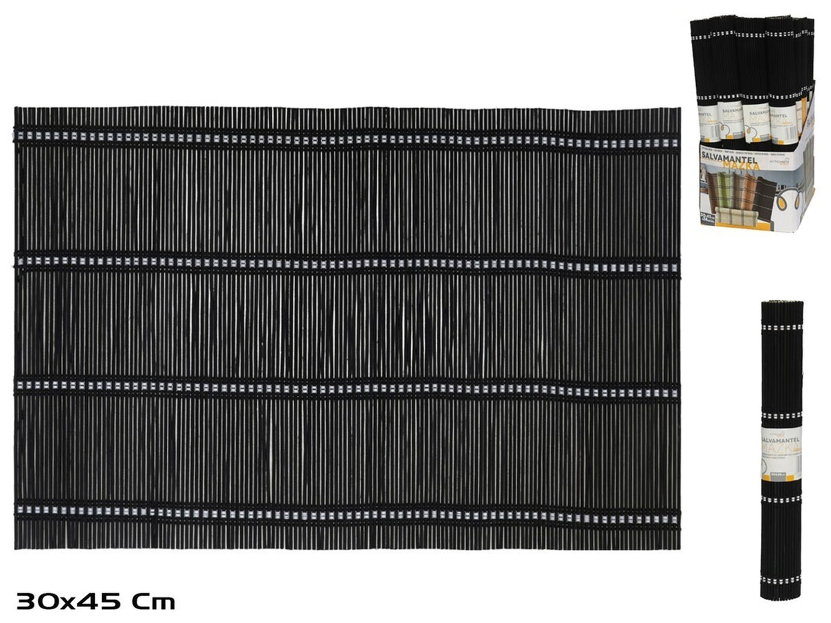 Tovaglietta americana bambù nero stile etnico, 30x45cm - Kitchen&Go