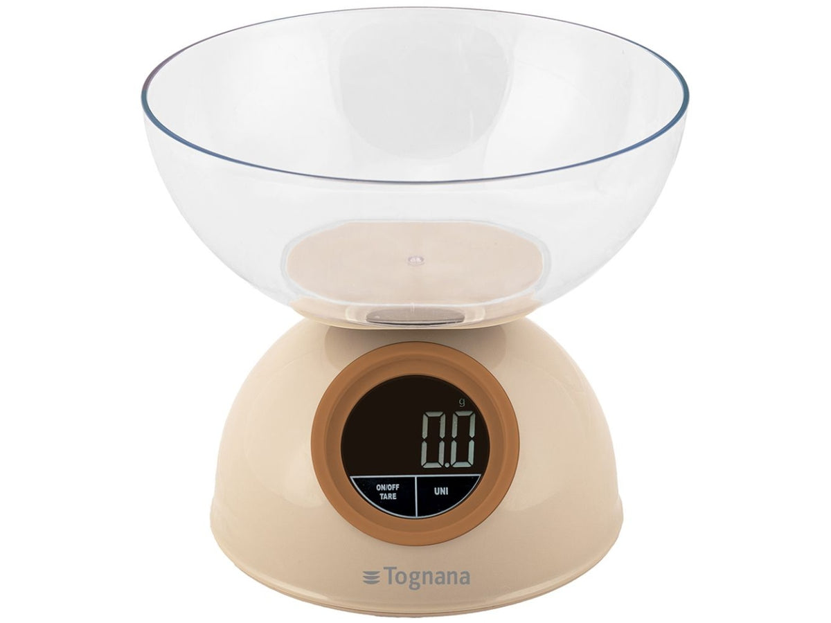 Bilancia da cucina Tognana digitale 5 kg vintage in plastica champagne 18x17 cm
