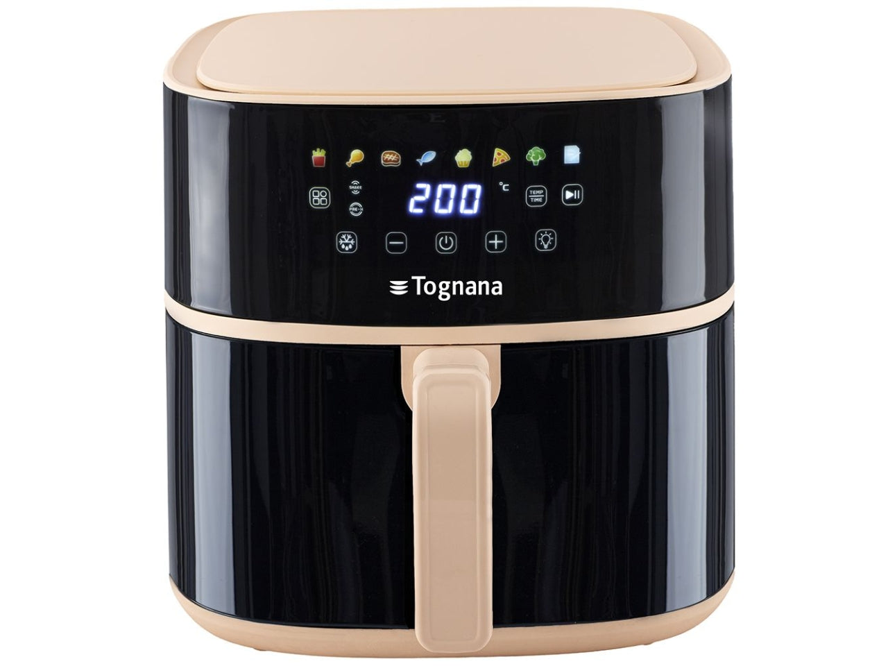 Friggitrice ad aria Tognana 8 L vintage in plastica e acciaio inox champagne e nero 32,5x41x32 cm